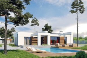 Diseño de la Casa Prefabricada colinas Wrzosowe - variante II - M186b